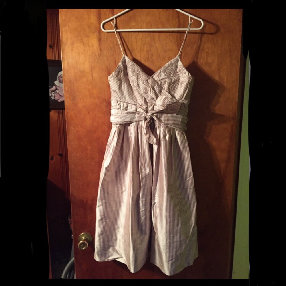 Anne Klein Silk Pink Striped Dress